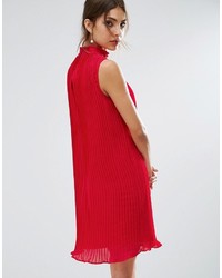 rotes Chiffon schwingendes Kleid von Asos