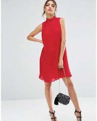 rotes Chiffon schwingendes Kleid von Asos