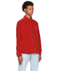 rotes Cordlangarmhemd von Stone Island