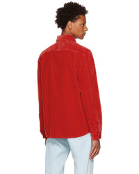 rotes Cordlangarmhemd von Stone Island