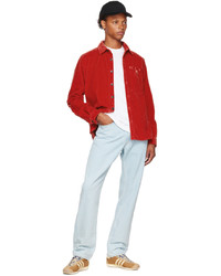 rotes Cordlangarmhemd von Stone Island