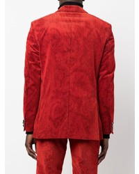 rotes Cordsakko mit Paisley-Muster von Etro