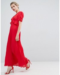 rotes Ballkleid mit Falten von Asos