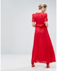 rotes Ballkleid mit Falten von Asos