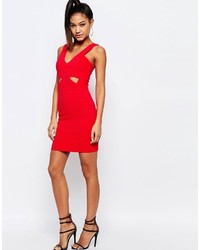 rotes figurbetontes Kleid mit Ausschnitten von Lipsy