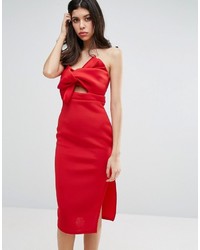 rotes figurbetontes Kleid mit Ausschnitten von Missguided