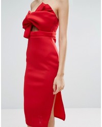 rotes figurbetontes Kleid mit Ausschnitten von Missguided
