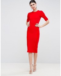 rotes figurbetontes Kleid