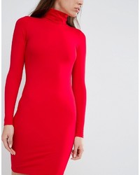 rotes figurbetontes Kleid von Asos