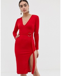 rotes figurbetontes Kleid von In The Style