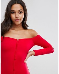 rotes figurbetontes Kleid von Asos