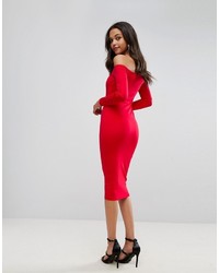 rotes figurbetontes Kleid von Asos