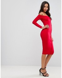 rotes figurbetontes Kleid von Asos