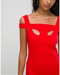 rotes figurbetontes Kleid von Asos