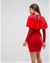 rotes figurbetontes Kleid von Asos