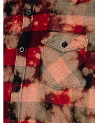 rotes Mit Batikmuster Flanell Langarmhemd von Anti Social Social Club