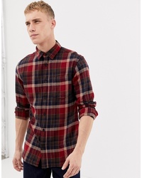 rotes Flanell Langarmhemd mit Karomuster von Selected Homme