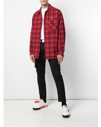 rotes Flanell Langarmhemd mit Schottenmuster von Off-White