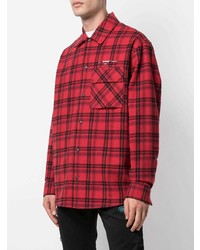 rotes Flanell Langarmhemd mit Schottenmuster von Off-White