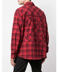 rotes Flanell Langarmhemd mit Schottenmuster von Off-White