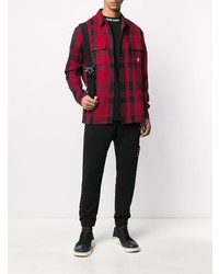 rotes Flanell Langarmhemd mit Schottenmuster von Marcelo Burlon County of Milan