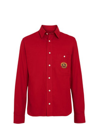 rotes Flanell Langarmhemd von Burberry