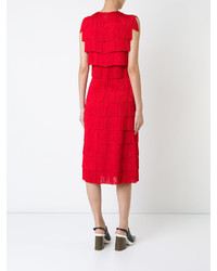 rotes Kleid mit Fransen von Stella McCartney