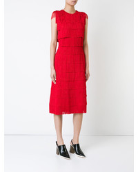 rotes Kleid mit Fransen von Stella McCartney