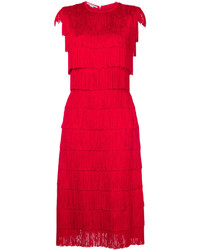 rotes Kleid mit Fransen von Stella McCartney