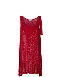 rotes gerade geschnittenes Kleid aus Pailletten
