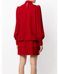 rotes gerade geschnittenes Kleid aus Samt von Marc Jacobs
