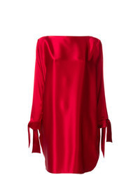rotes gerade geschnittenes Kleid aus Satin