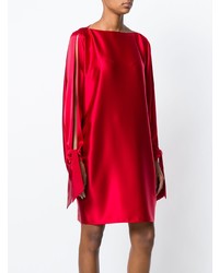 rotes gerade geschnittenes Kleid aus Satin von Gianluca Capannolo
