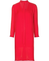 rotes gerade geschnittenes Kleid aus Seide von Rosetta Getty
