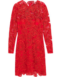 rotes gerade geschnittenes Kleid aus Spitze von Christopher Kane