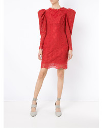 rotes gerade geschnittenes Kleid aus Spitze von Martha Medeiros