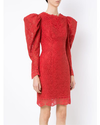 rotes gerade geschnittenes Kleid aus Spitze von Martha Medeiros