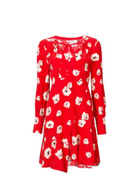 rotes gerade geschnittenes Kleid mit Blumenmuster von Derek Lam 10 Crosby