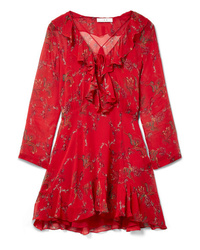 rotes gerade geschnittenes Kleid mit Blumenmuster von IRO