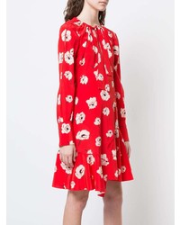 rotes gerade geschnittenes Kleid mit Blumenmuster von Derek Lam 10 Crosby