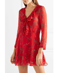 rotes gerade geschnittenes Kleid mit Blumenmuster von IRO