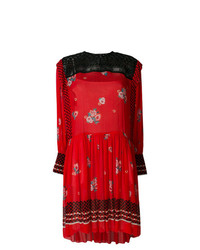 rotes gerade geschnittenes Kleid mit Blumenmuster von Philosophy di Lorenzo Serafini