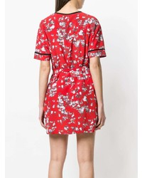 rotes gerade geschnittenes Kleid mit Blumenmuster von Rag & Bone