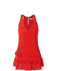 rotes gerade geschnittenes Kleid mit Rüschen von IRO