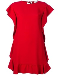 rotes gerade geschnittenes Kleid mit Rüschen von RED Valentino