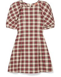 rotes gerade geschnittenes Kleid mit Schottenmuster von Maggie Marilyn