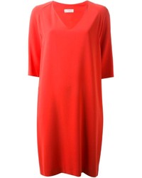rotes gerade geschnittenes Kleid von Alberto Biani