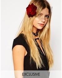 rotes Haarband mit Blumenmuster von Asos