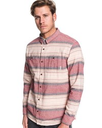 rotes horizontal gestreiftes Langarmhemd von Quiksilver