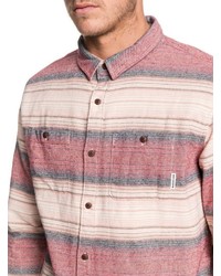 rotes horizontal gestreiftes Langarmhemd von Quiksilver